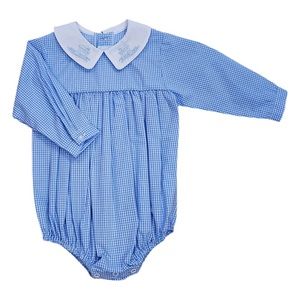 AURALUZ BLUE CHECK TRAIN LONG SLEEVE SHORT BUBBLE NWT